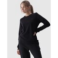 4F Sieviešu sporta džemperis bez kapuces - melns