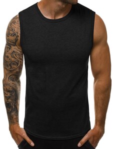 Vīriešu T-krekls bez piedurknēm melns OZONEE JS/99001
