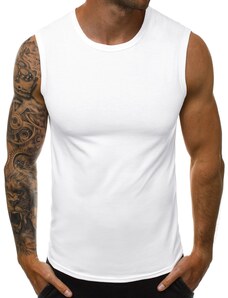 Vīriešu T-krekls bez piedurknēm balts OZONEE JS/99001