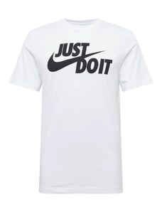 Nike Sportswear T-Krekls 'Swoosh' melns / gandrīz balts