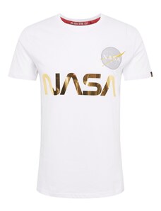 ALPHA INDUSTRIES T-Krekls 'NASA Reflective' zelts / balts