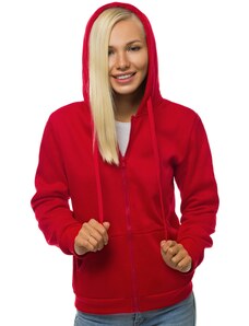 Sieviešu džemperis ar kapuci tumši-sarkans OZONEE JS/W03Z