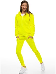 Sieviešu džemperis ar kapuci dzelteni-neons OZONEE JS/W03Z