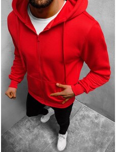 Vīriešu džemperis ar kapuci sarkans OZONEE JS/2008Z