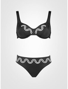 Lidea bikini peldkostīms ar lociņiem "Stromboli 2 Black - White"