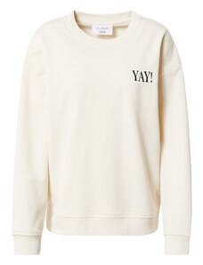 #NANDINI x NovaLanaLove Sportisks džemperis 'YAY' krēmkrāsas / melns
