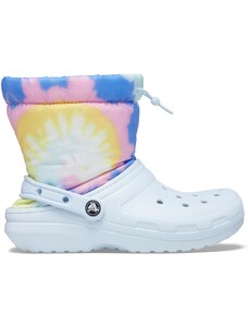 Crocs Classic Lined Neo Puff Tie Dye Boot Mineral Blue