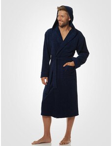 L&L vīriešu kokvilnas halāts ar kapuci "Antonio Dark Blue"