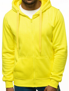 Vīriešu džemperis ar kapuci dzelteni-neona OZONEE JS/2008