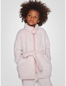 Muydemi bērnu halāts ar rāvējslēdzēju "Little Mouse Light Pink - White"