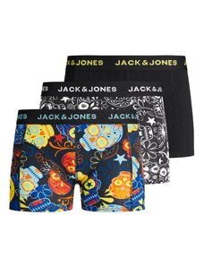 Jack & Jones Junior Apakšbikses 'Sugar' tumši zils / jauktu krāsu / melns / balts