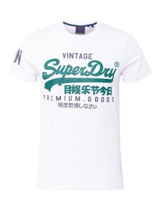 Superdry T-Krekls debeszils / nefrīta / balts