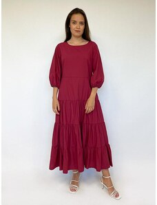 Il Vento E La Seta kokvilnas kleita ar jostiņu "Milita Raspberry"
