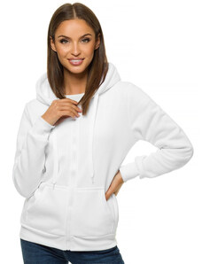 Sieviešu džemperis ar kapuci balts OZONEE JS/W03Z