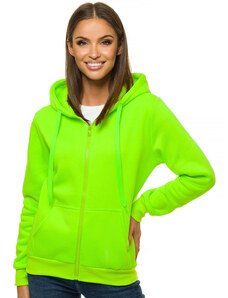 Sieviešu džemperis ar kapuci zaļi-neons OZONEE JS/W03Z