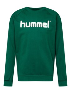 Hummel Sportiska tipa džemperis tumši zaļš / balts