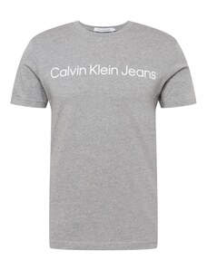 Calvin Klein Jeans T-Krekls raibi pelēks / balts