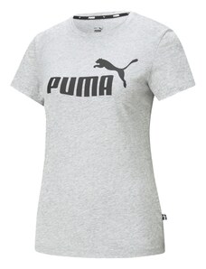 PUMA Sporta krekls 'Essential Logo Tee' raibi pelēks / melns