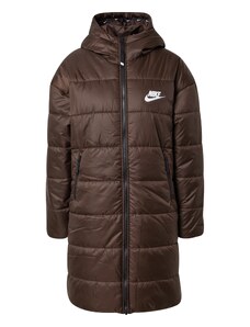 Nike Sportswear Ziemas mētelis tumši brūns / balts