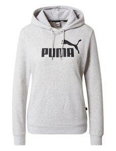 PUMA Sportiska tipa džemperis 'ESSENTIAL Logo Hoodie' raibi pelēks / melns