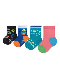4 bērnu augsto zeķu pāru komplekts Happy Socks