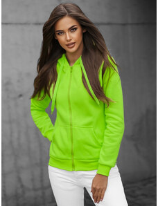 Sieviešu džemperis ar kapuci zaļi-neons OZONEE JS/W03Z