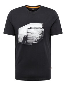 BOSS T-Krekls 'Teglow' antracīta / gaiši pelēks / melns / balts