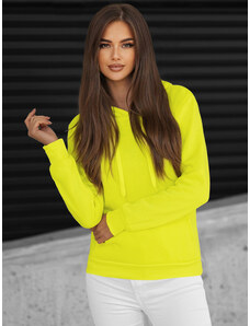 Sieviešu džemperis ar kapuci dzelteni-neons OZONEE JS/W02Z