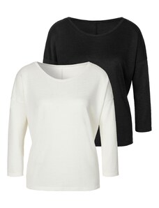 LASCANA T-Krekls krēmkrāsas / melns