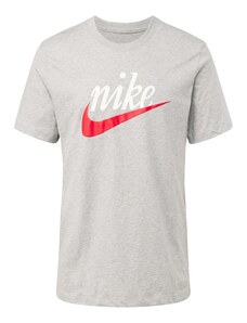 Nike Sportswear T-Krekls 'FUTURA 2' raibi pelēks / oranžsarkans / balts