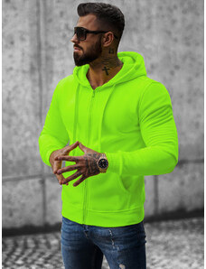 Vīriešu džemperis ar kapuci zaļi-neona OZONEE JS/2008Z