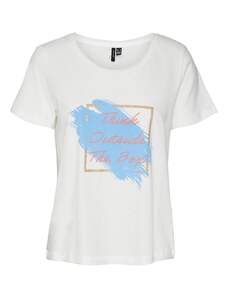 VERO MODA T-Krekls 'Pamala' debeszils / zelts / oranžs / balts