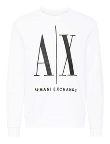 ARMANI EXCHANGE Sportisks džemperis melns / balts