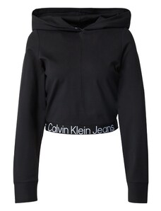 Calvin Klein Jeans Sportisks džemperis 'Milano' melns / balts
