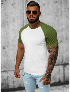 Vīriešu t-krekls balts-zaļš OZONEE JS/8T82/29Z