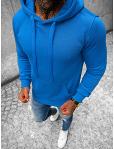 Vīriešu džemperis ar kapuci debesu zils OZONEE JS/2009Z