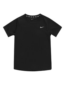 NIKE Sporta krekls 'MILER' gaiši pelēks / melns