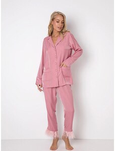 Aruelle satīna pidžama ar viskozi "Robin Long Pink"