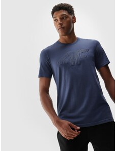 4F Vīriešu t-krekls regular ar apdruku - tumši zils