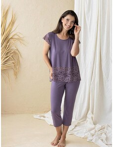 Lega viskozes pidžama ar mežģīnēm "Jovana Light Violet"