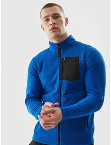 4F Vīriešu flīsa jaka ar stāvapkakli regular - kobalta