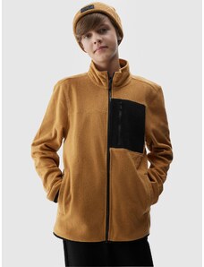 4F Zēnu flīsa jaka ar stāvapkakli regular - brūna