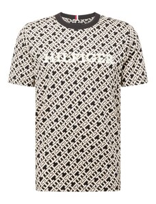 TOMMY HILFIGER T-Krekls cementpelēks / melns / balts
