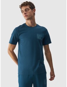 4F Vīriešu t-krekls no organiskās kokvilnas ar apdruku - jūras zaļums