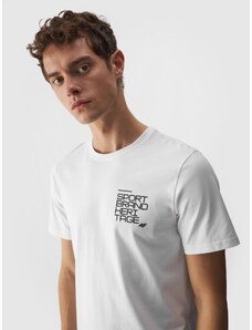 4F Vīriešu t-krekls no organiskās kokvilnas ar apdruku - balts