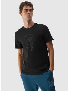 4F Vīriešu t-krekls no organiskās kokvilnas ar apdruku - melns