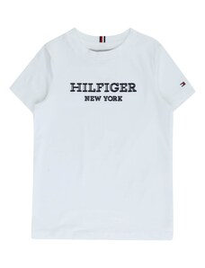 TOMMY HILFIGER T-Krekls tumši zils / spilgti sarkans / gandrīz balts