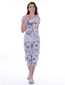 TIMILJA Sieviešu pidžama Kokvilnas ar īsām biksēm lielie izmēri 12638 7/8 S - 4XL