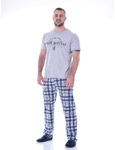 TIMILJA Vīriešu pidžama ar garām biksēm kokvilnas 12248D S-2XL
