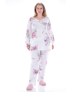 TIMILJA Sieviešu pidžama Kokvilnas viskozes pidzama ar garām biksēm plāna elpojoša lielie izmēri 81556R 4XL